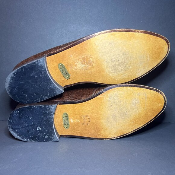 Vintage Jonathan Richards Men's Brown Genuine Leather Snakeskin Derby Shoes 8M - Picture 10 of 11